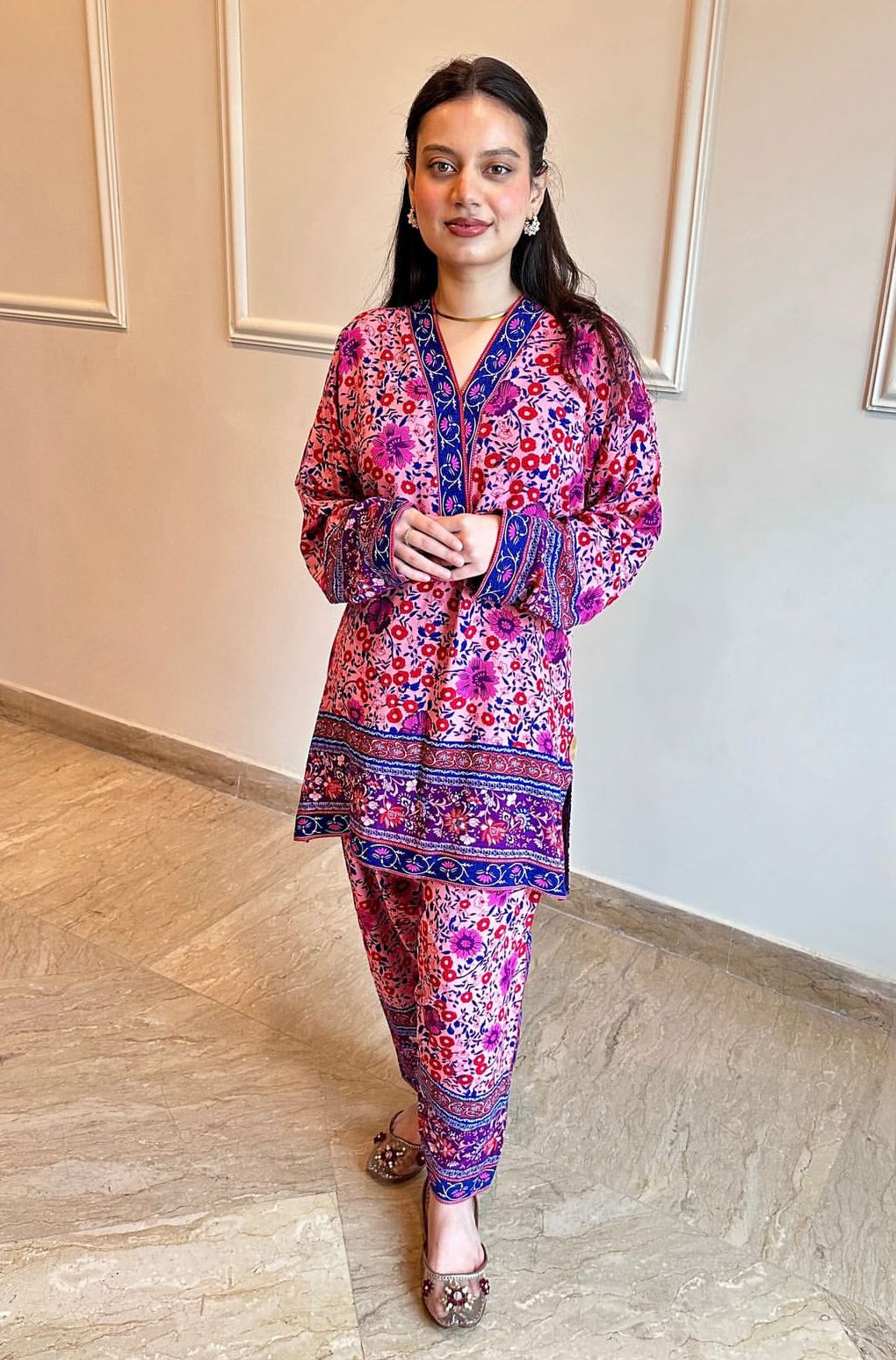 Floral printed shalwar kameez